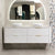 Tura Shaker 1800mm Curved Wall Hung Vanity Cabinet, Matte White
