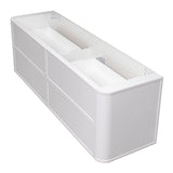 Tura Shaker 1800mm Curved Wall Hung Vanity Cabinet, Matte White
