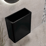 Tura Shaker Petite 500mm Curved Wall Hung Slim Vanity Cabinet, Matte Black