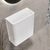 Tura Shaker Petite 500mm Curved Wall Hung Slim Vanity Cabinet, Matte White