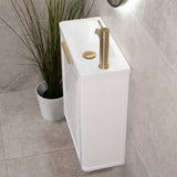 Tura Shaker Petite 500mm Curved Wall Hung Slim Vanity Cabinet, Matte White