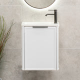 Tura Shaker Petite 500mm Curved Wall Hung Slim Vanity Cabinet, Matte White