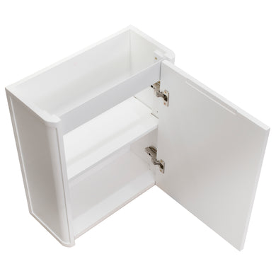 Tura Shaker Petite 500mm Curved Wall Hung Slim Vanity Cabinet, Matte White