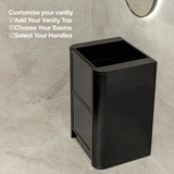 Tura Shaker 600mm Curved Floorstanding Vanity Cabinet, Matte Black