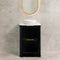 Tura Shaker 600mm Curved Floorstanding Vanity Cabinet, Matte Black