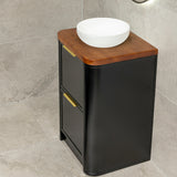 Tura Shaker 600mm Curved Floorstanding Vanity Cabinet, Matte Black