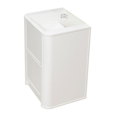 Tura Shaker 600mm Curved Floorstanding Vanity Cabinet, Matte White