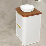 Tura Shaker 600mm Curved Floorstanding Vanity Cabinet, Matte White