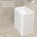 Tura Shaker 750mm Curved Floorstanding Vanity Cabinet, Matte White