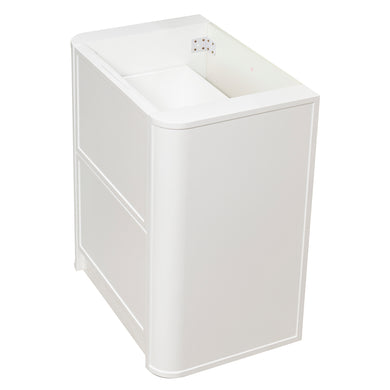 Tura Shaker 750mm Curved Floorstanding Vanity Cabinet, Matte White