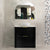 Tura Shaker 900mm Curved Floorstanding Vanity Cabinet, Matte Black