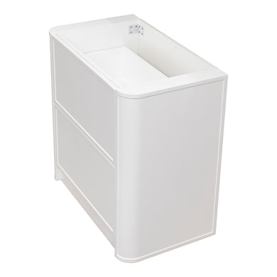 Tura Shaker 900mm Curved Floorstanding Vanity Cabinet, Matte White