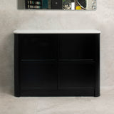 Tura Shaker 1200mm Curved Floorstanding Vanity Cabinet, Matte Black