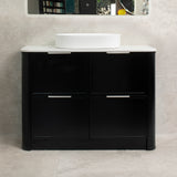 Tura Shaker 1200mm Curved Floorstanding Vanity Cabinet, Matte Black