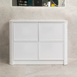 Tura Shaker 1200mm Curved Floorstanding Vanity Cabinet, Matte White