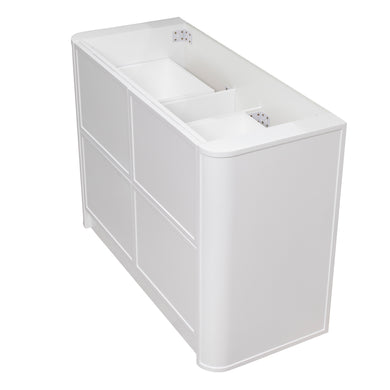 Tura Shaker 1200mm Curved Floorstanding Vanity Cabinet, Matte White