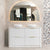 Tura Shaker 1500mm Curved Floorstanding Vanity Cabinet, Matte White