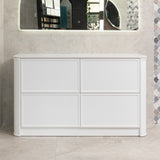 Tura Shaker 1500mm Curved Floorstanding Vanity Cabinet, Matte White