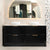 Tura Shaker 1800mm Curved Floorstanding Vanity Cabinet, Matte Black