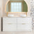 Tura Shaker 1800mm Curved Floorstanding Vanity Cabinet, Matte White