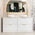 Tura Shaker 1800mm Curved Floorstanding Vanity Cabinet, Matte White