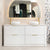 Tura Shaker 1800mm Curved Floorstanding Vanity Cabinet, Matte White
