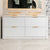 Tura Shaker 1800mm Curved Floorstanding Vanity Cabinet, Matte White