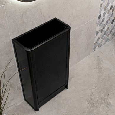 Tura Shaker Petite 500mm Curved Floorstanding Slim Vanity Cabinet, Matte Black