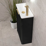 Tura Shaker Petite 500mm Curved Floorstanding Slim Vanity Cabinet, Matte Black