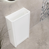 Tura Shaker Petite 500mm Curved Floorstanding Slim Vanity Cabinet, Matte White