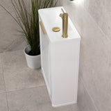 Tura Shaker Petite 500mm Curved Floorstanding Slim Vanity Cabinet, Matte White