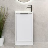 Tura Shaker Petite 500mm Curved Floorstanding Slim Vanity Cabinet, Matte White