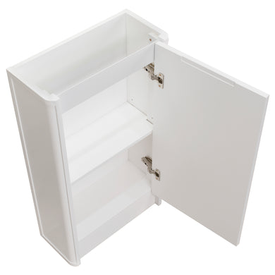 Tura Shaker Petite 500mm Curved Floorstanding Slim Vanity Cabinet, Matte White