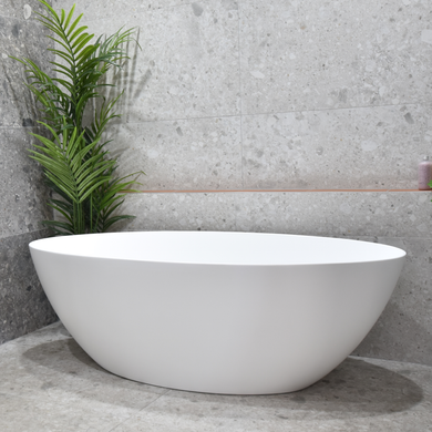 *Clearance* Kinka Egg 1700mm Oval Freestanding Bath, Gloss White