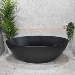 *Clearance Stock* Kinka Egg 1700mm Oval Freestanding Bath, Matte Black