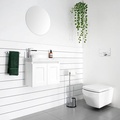 ADP London Mini Wall Hung 600mm Single Left Offset Bowl Vanity Cabinet