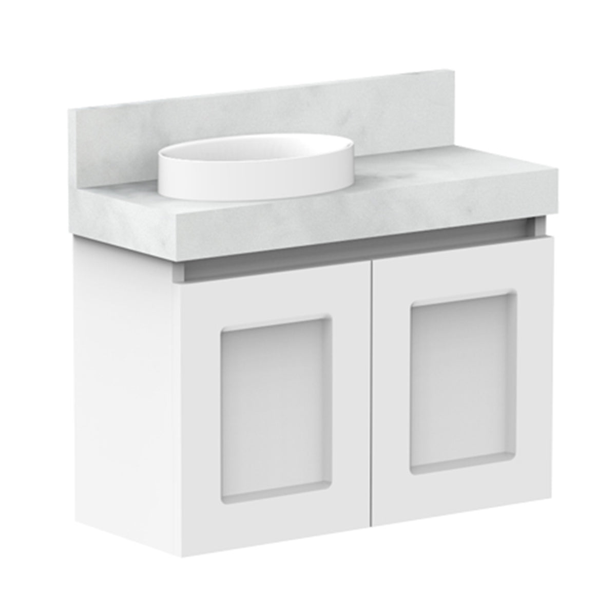 ADP London Mini Wall Hung 600mm Single Left Offset Bowl Vanity Cabinet