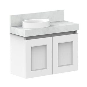 ADP London Mini Wall Hung 600mm Single Left Offset Bowl Vanity Cabinet
