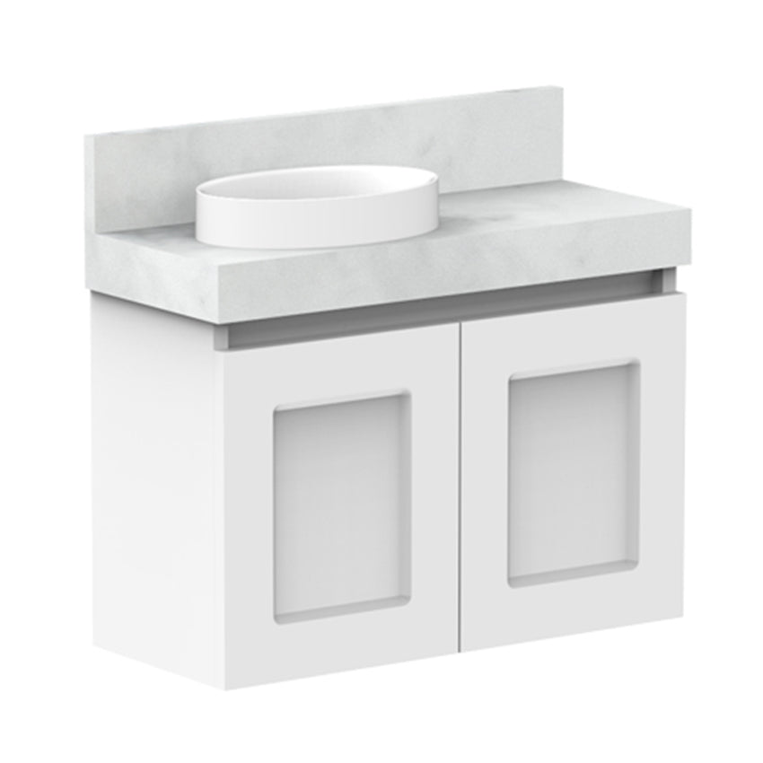 ADP London Mini Wall Hung 600mm Single Left Offset Bowl Vanity Cabinet