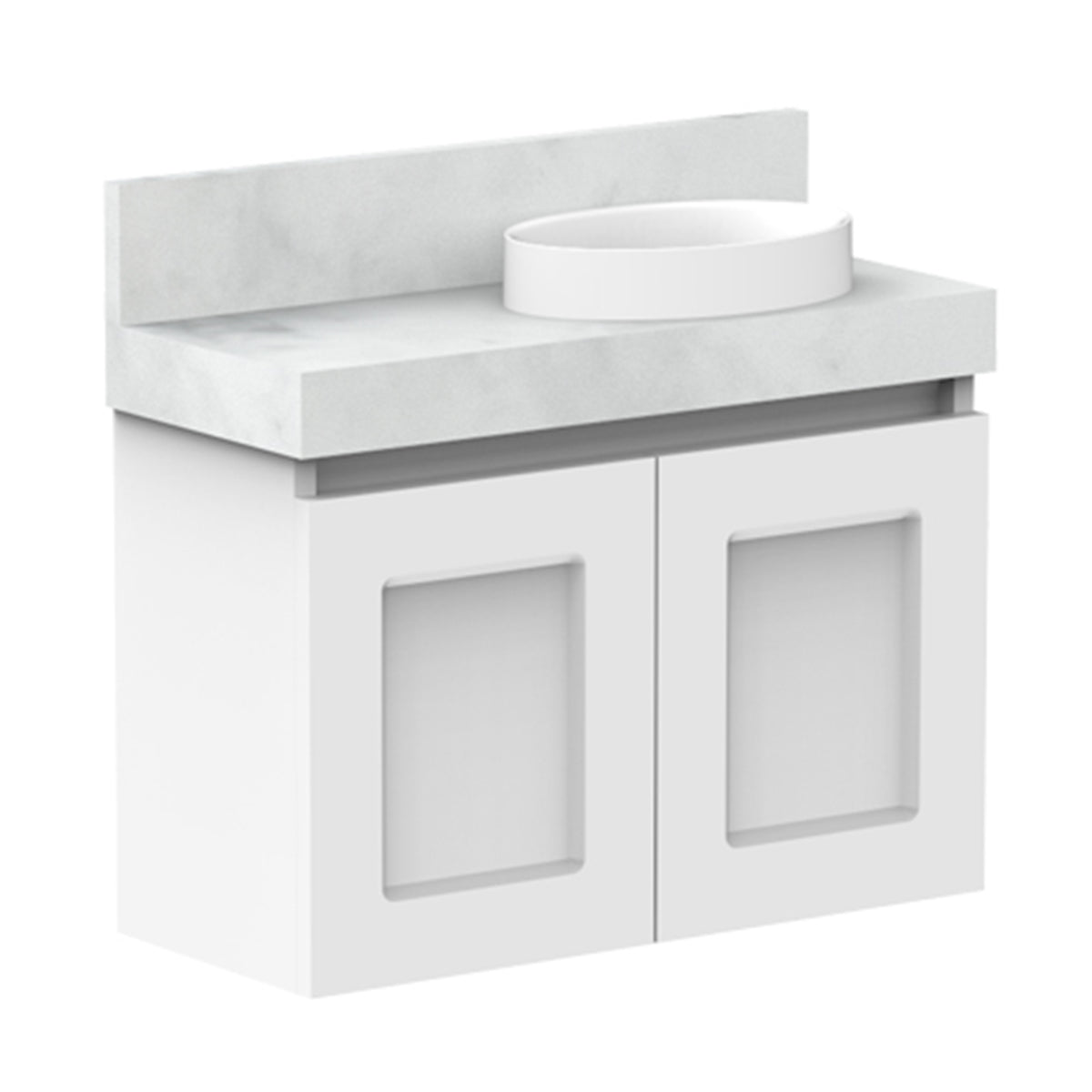 ADP London Mini Wall Hung 600mm Single Right Offset Bowl Vanity Cabinet