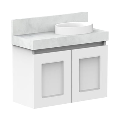 ADP London Mini Wall Hung 600mm Single Right Offset Bowl Vanity Cabinet
