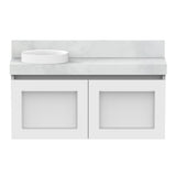 ADP London Mini Wall Hung 900mm Single Left Offset Bowl Vanity Cabinet
