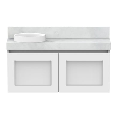 ADP London Mini Wall Hung 900mm Single Left Offset Bowl Vanity Cabinet