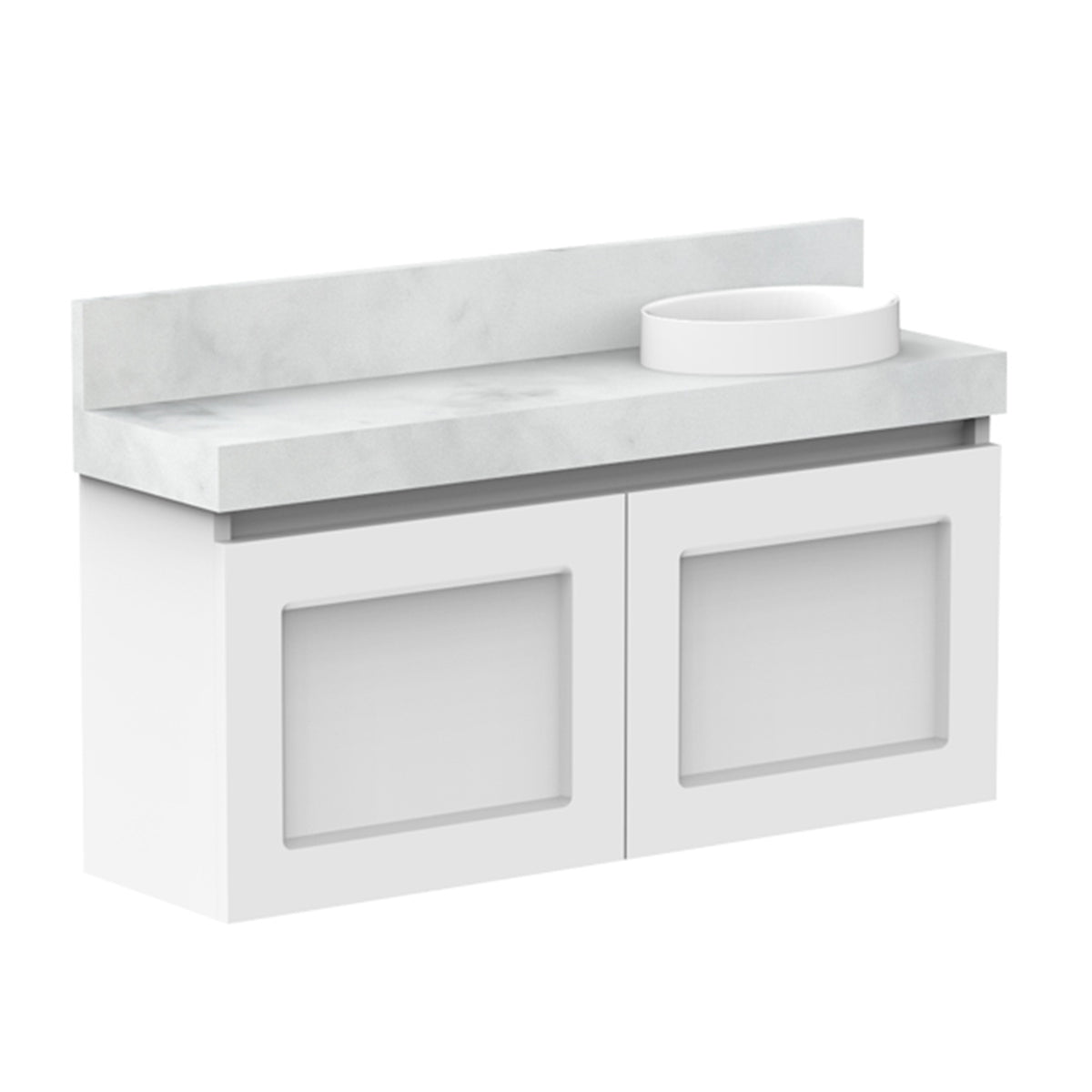 ADP London Mini Wall Hung 900mm Single Right Offset Bowl Vanity Cabinet