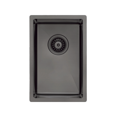 Retto II 290mm x 440mm x 230mm Small Stainless Steel Sink, Brushed Gunmetal Black