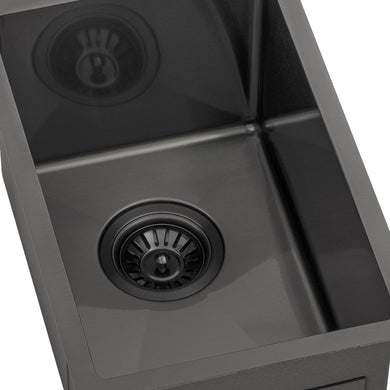 Retto II 290mm x 440mm x 230mm Small Stainless Steel Sink, Brushed Gunmetal Black