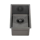 Retto II 290mm x 440mm x 230mm Small Stainless Steel Sink, Brushed Gunmetal Black