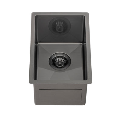 Retto II 290mm x 440mm x 230mm Small Stainless Steel Sink, Brushed Gunmetal Black