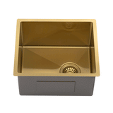 Retto II 390mm x 440mm x 230mm Stainless Steel Sink, Brushed Brass Gold