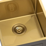 Retto II 390mm x 440mm x 230mm Stainless Steel Sink, Brushed Brass Gold